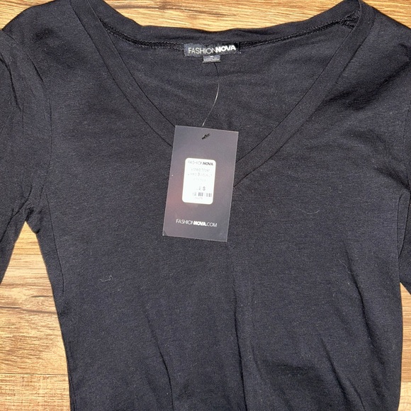 Black v neck bodysuit S - Picture 2 of 3